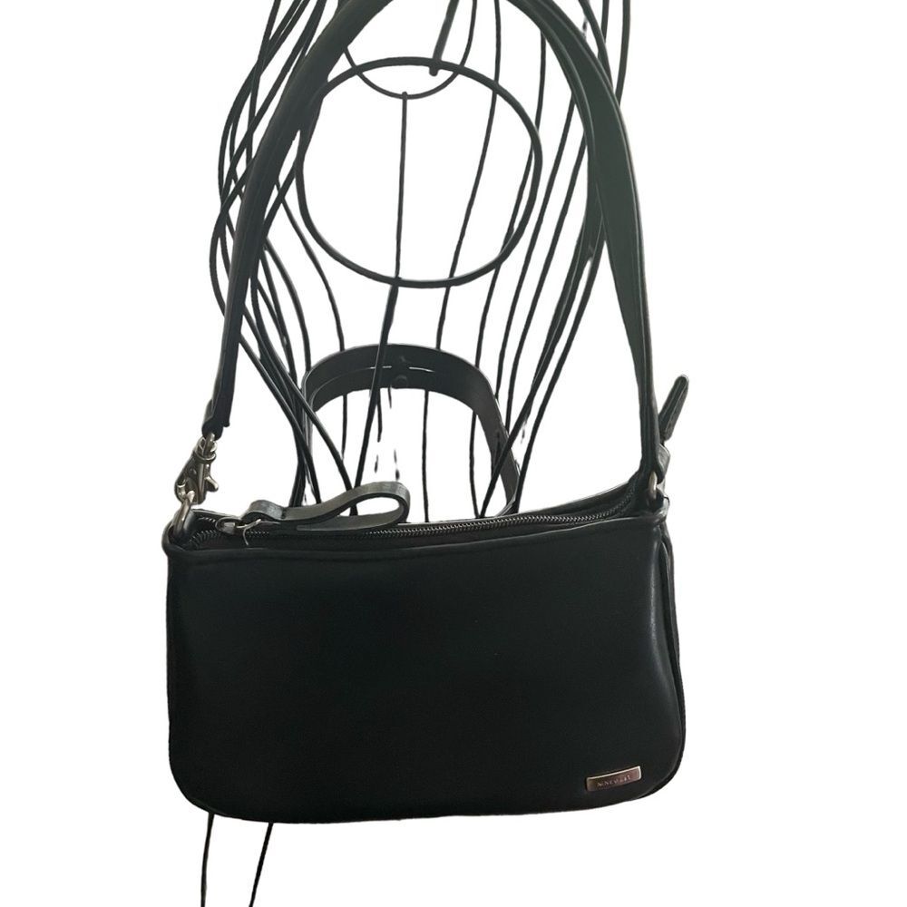 Vintage 90s Y2K Nine West Black Leather Mini Shoulder Bag